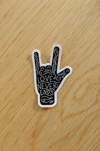 LOVE NEVER ENDS STICKER