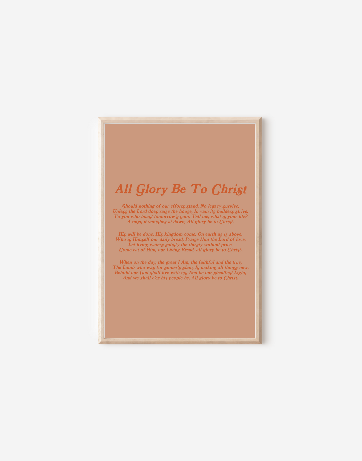 ALL GLORY BE TO CHRIST - PRINT